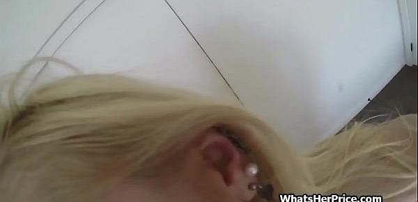  Picking up curvy blonde amateur teen for quick money